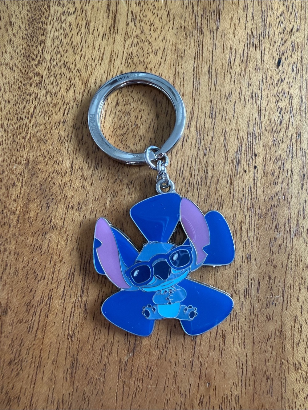 Blue Stitch Enamel Keychain with Sunglasses